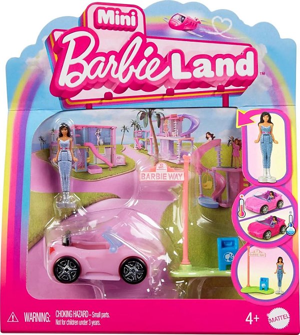 BARBIE LAND MINI MATTEL - PLACA DE RUA E CARRO - MENINA