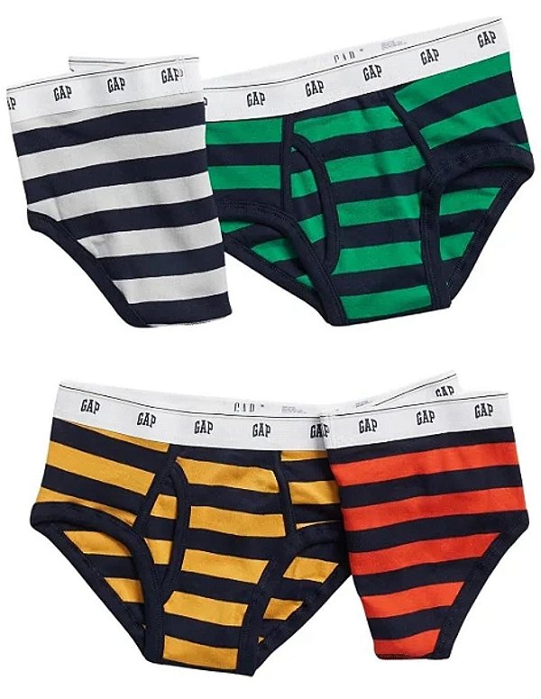 KIT 4 CUECAS GAP - LISTRADA - MENINO