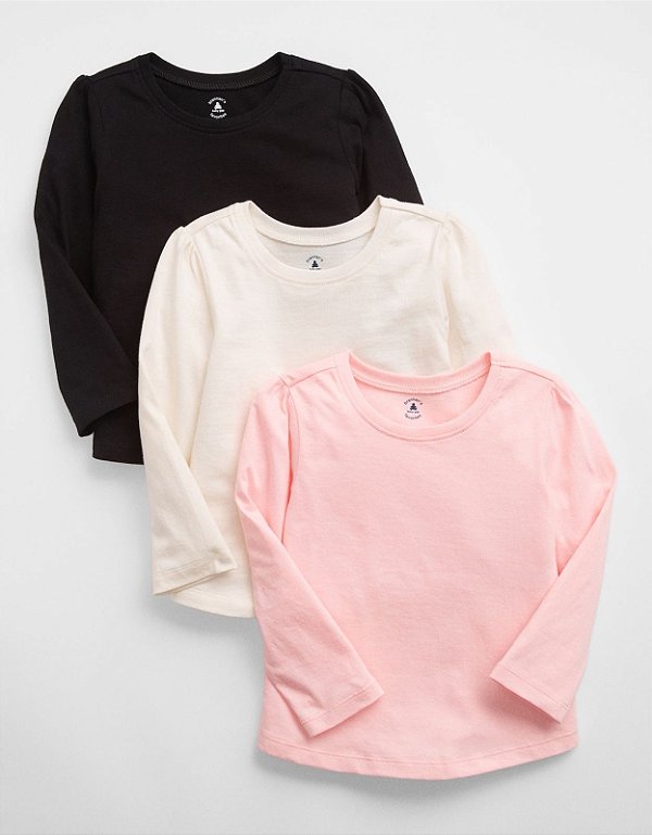 KIT 3 CAMISETAS MANGA LONGA GAP  - MENINA