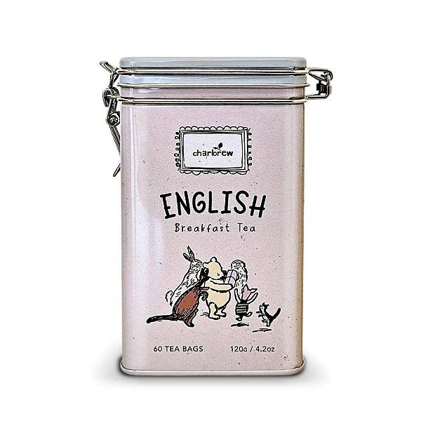 CAIXA DE CHÁ INGLÊS CHARBREW - TURMA DO URSINHO POOH  - 60 SACHÊS