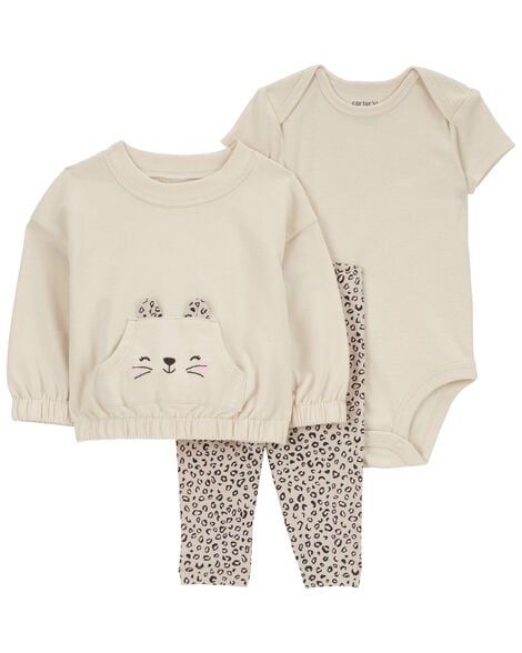 CONJUNTO 3 PEÇAS CARTER'S - GATINHO - MENINA