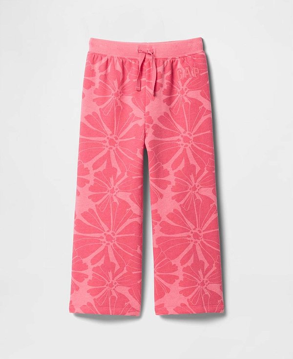 CALÇA MOLETOM  FLANELADO GAP - ROSA FLORAL - MENINA