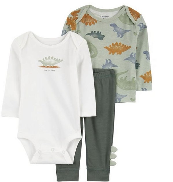 CONJUNTO 3 PEÇAS CARTER'S - DINO - MENINO