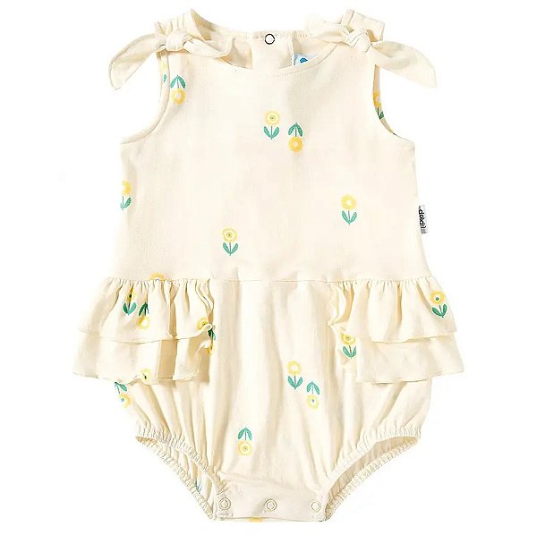 MACACÃO ROMPER TIP TOP BABY  - FLORZINHA AMARELA - MENINA