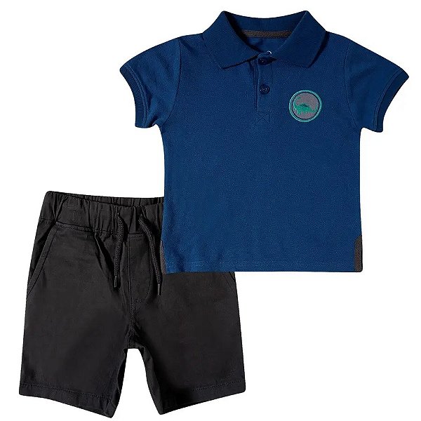 CONJUNTO VERÃO 2 PEÇAS TIP TOP KIDS - DINO AZUL - MENINO