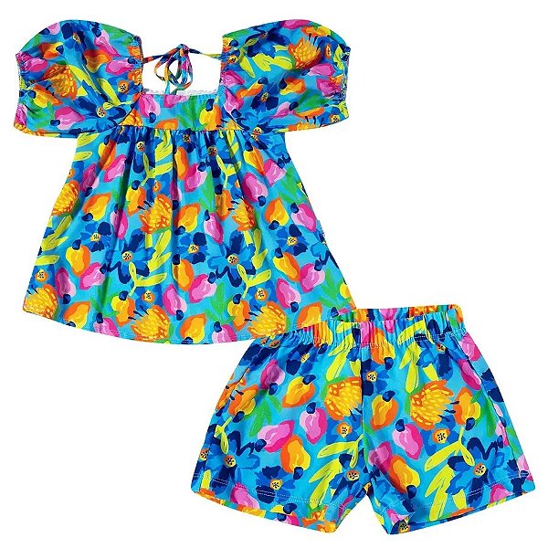 CONJUNTO VERÃO 2 PEÇAS TIP TOP KIDS - CAJU - MENINA