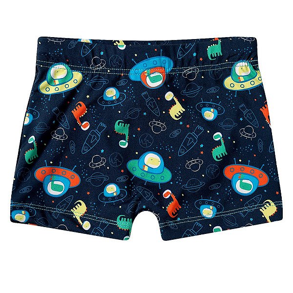 SUNGA MODA PRAIA TIP TOP TODDLER -  DINO GALÁXIA - PROTEÇÃO UV50+  - MENINO