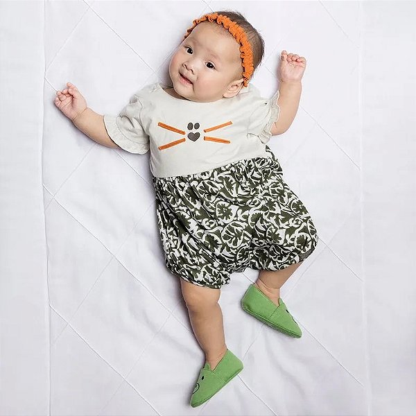 MACACÃO ROMPER GREEN BABY - BAOBA VERDE - MENINO