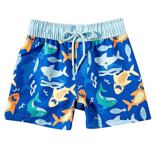 BERMUDA MODA PRAIA TIP TOP TODDLER -  TUBARÃO - PROTEÇÃO UV50+  - MENINO