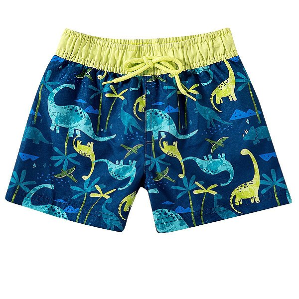 BERMUDA MODA PRAIA TIP TOP TODDLER - DINO- PROTEÇÃO UV50+  - MENINO