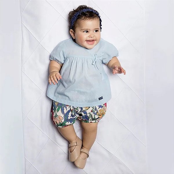 CONJUNTO VERÃO 2 PEÇAS GREEN - FLORAL - MENINA
