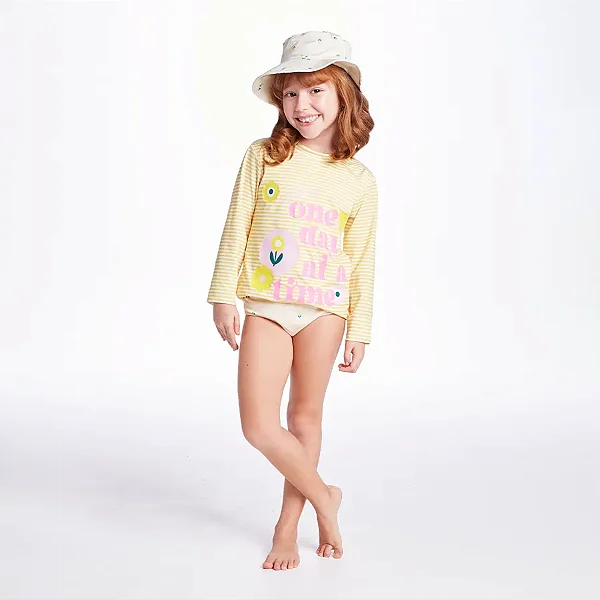 MODA PRAIA TIP TOP TODDLER - FLORZINHA- PROTEÇÃO UV50+ - MENINA