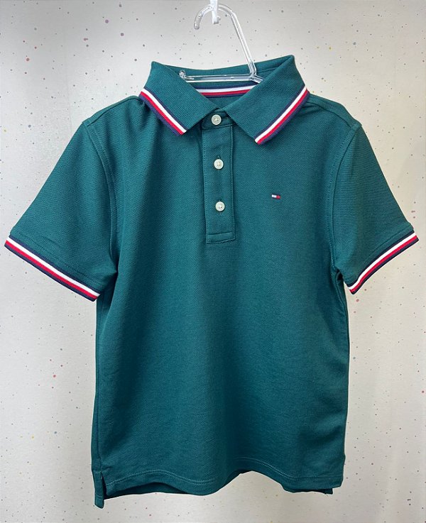 CAMISETA MANGA CURTA POLO TOMMY HILFIGER - VERDE - MENINO