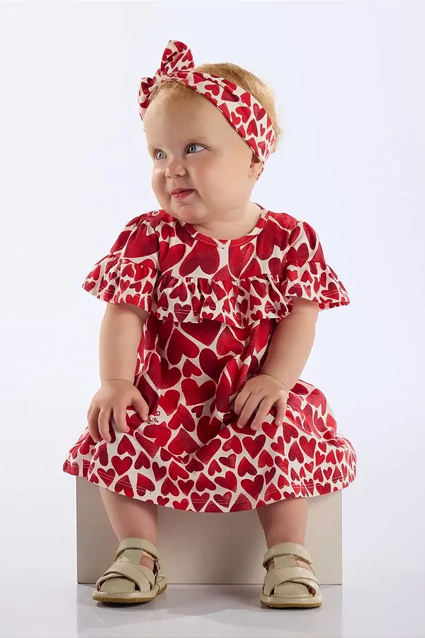 VESTIDO UP BABY - CORAÇÃO - MENINA
