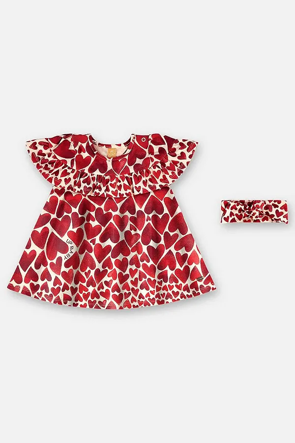 VESTIDO UP BABY - CORAÇÃO - MENINA