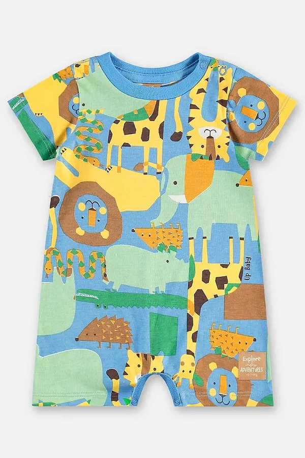 MACACÃO ROMPER UP BABY - ZOO - MENINO