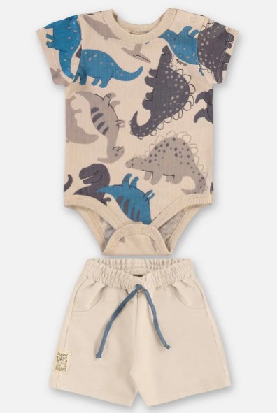 CONJUNTO VERÃO 2 PEÇAS UP BABY - DINO - MENINO