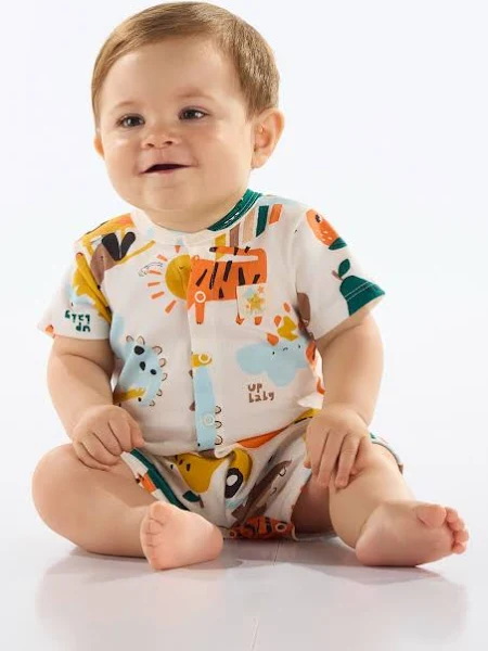 MACACÃO ROMPER UP BABY - ZOO - MENINO