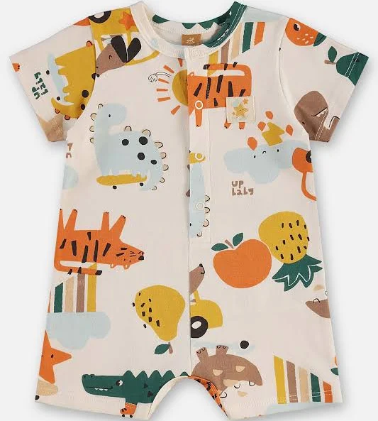 MACACÃO ROMPER UP BABY - ZOO - MENINO