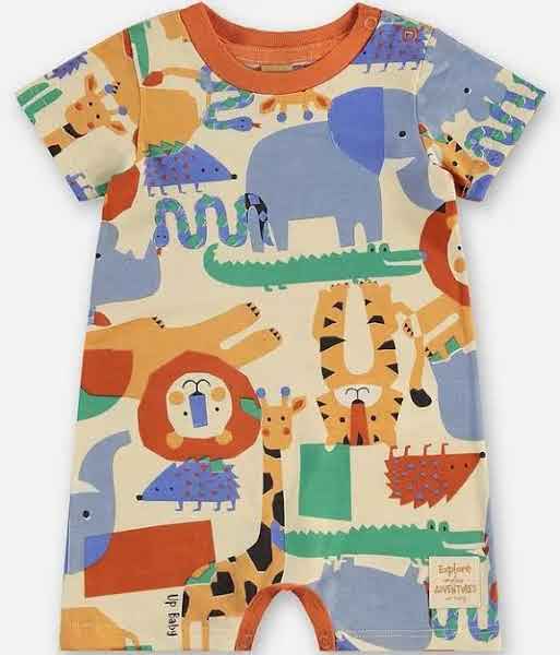 MACACÃO ROMPER UP BABY - ZOO - MENINO