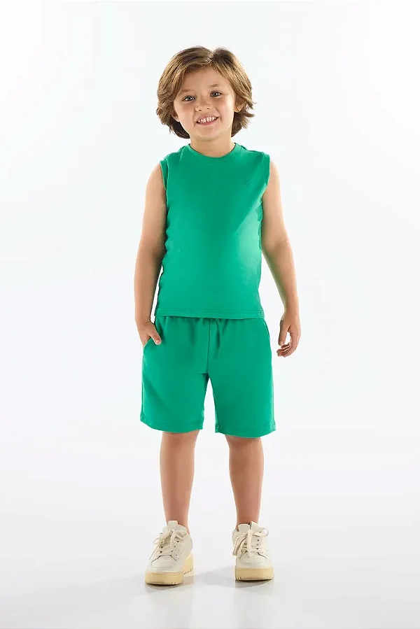 CAMISETA REGATA UP BABY KIDS - VERDE ESCURO - MENINO