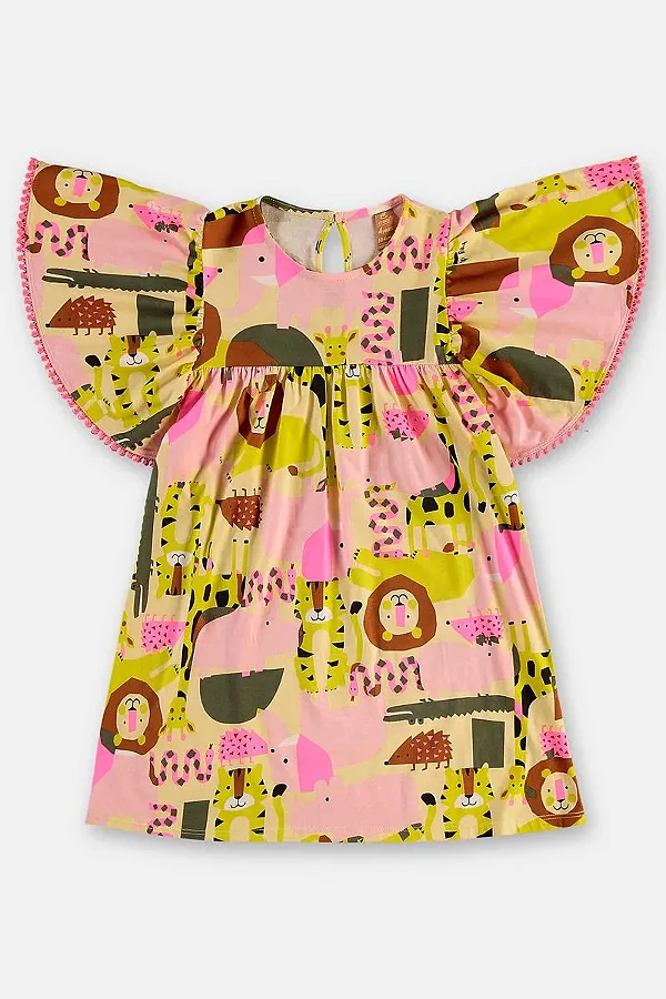 VESTIDO UP BABY - ZOO ROSA  - MENINA