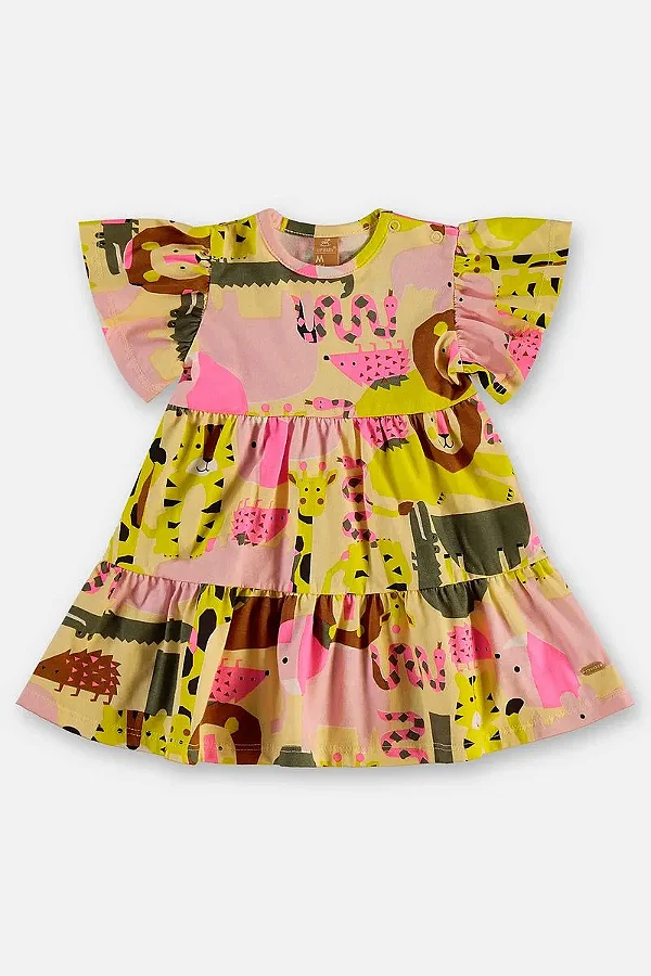 VESTIDO UP BABY - ZOO ROSA  - MENINA