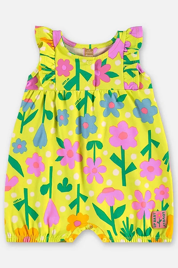 MACAÇÃO ROMPER UP BABY - FLORZINHAS  - MENINA