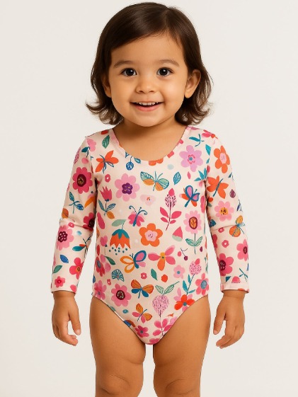 MAIÔ MODA PRAIA TIP TOP TODDLER - FLORZINHA - PROTEÇÃO UV50+ - MENINA