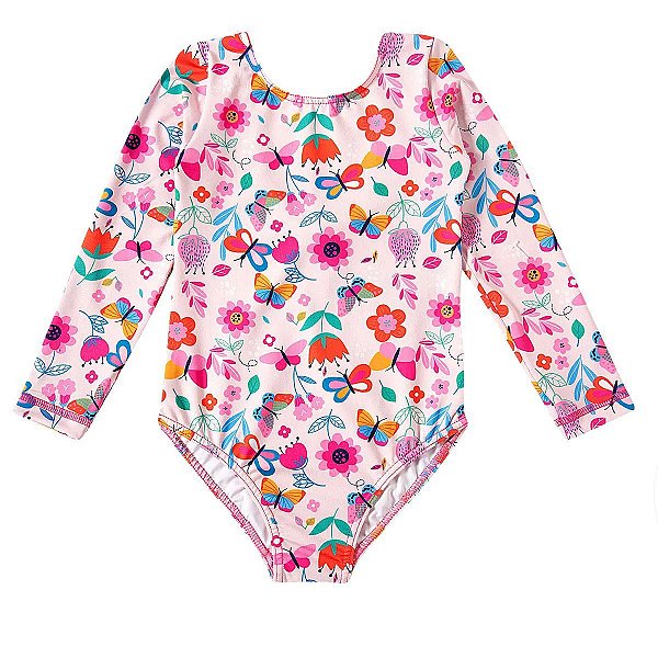 MAIÔ MODA PRAIA TIP TOP JUVENIL - FLORZINHA - PROTEÇÃO UV50+ - MENINA
