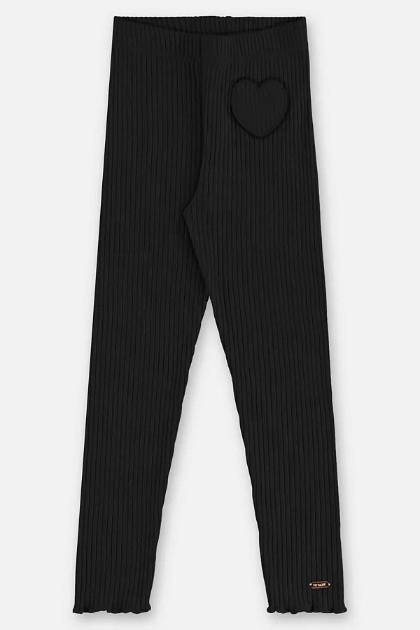 CALÇA LEGGING CANELADA UP BABY KIDS - PRETA - MENINA