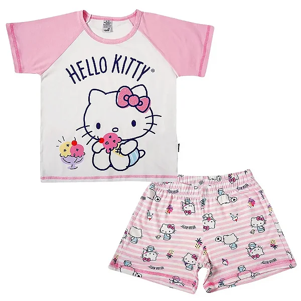 PIJAMA 2 PEÇAS TIP TOP JUVENIL - HELLO KITTY - MENINA