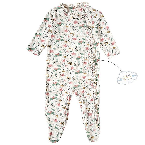 MACACÃO TIP TOP BEBÊ - FLORAL - MENINA