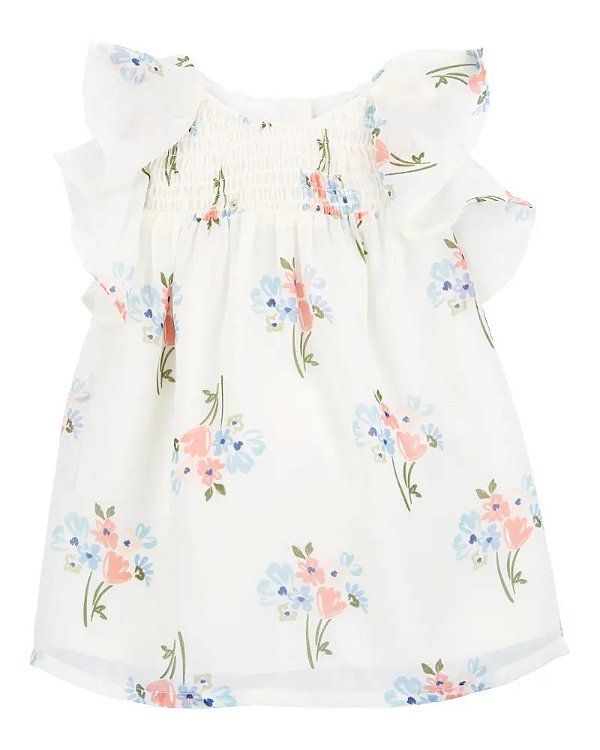 VESTIDO CARTER'S - FLORAL BRANCO - MENINA