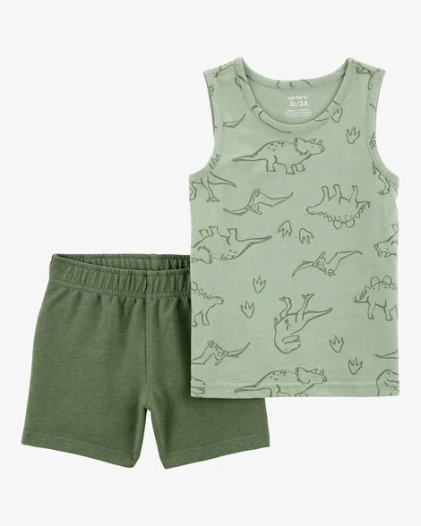 CONJUNTO VERÃO 2 PEÇAS CARTER'S - DINOSSAURO VERDE - MENINO