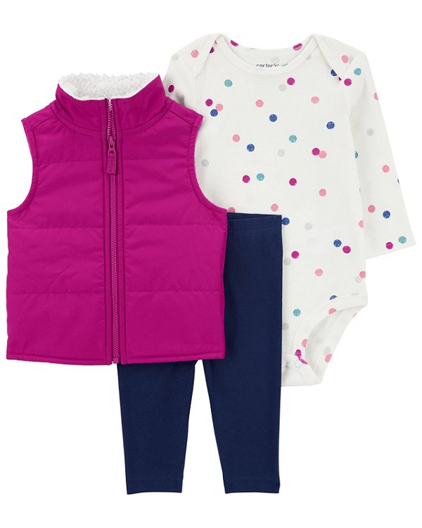 CONJUNTO 3 PEÇAS CARTER'S - POÁ - MENINA