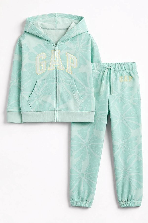 CONJUNTO FLANELADO 2 PEÇAS GAP - FLORAL VERDE - MENINA