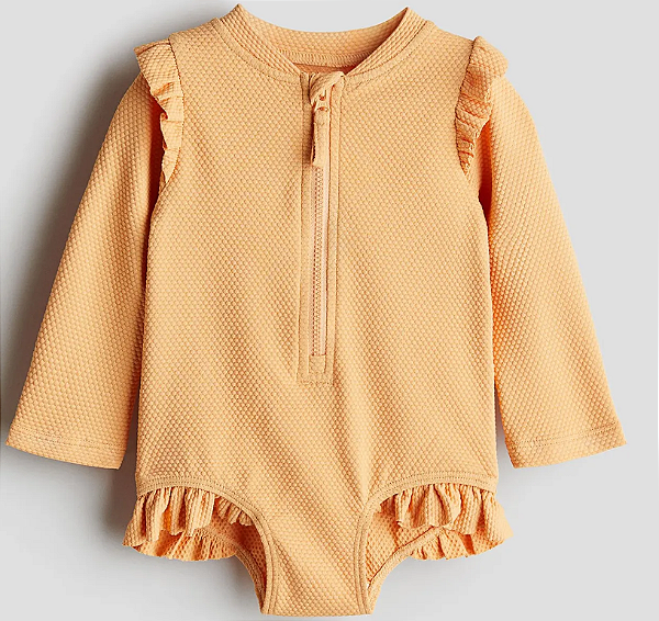 MODA PRAIA MAIÔ H&M - LARANJINHA - PROTEÇÃO UV50+ - MENINA