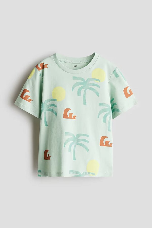 CAMISETA MANGA CURTA H&M KIDS - BEACH VERDE - MENINO