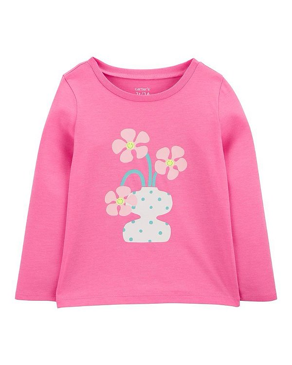 CAMISETA MANGA LONGA CARTER'S - FLORZINHAS - MENINA
