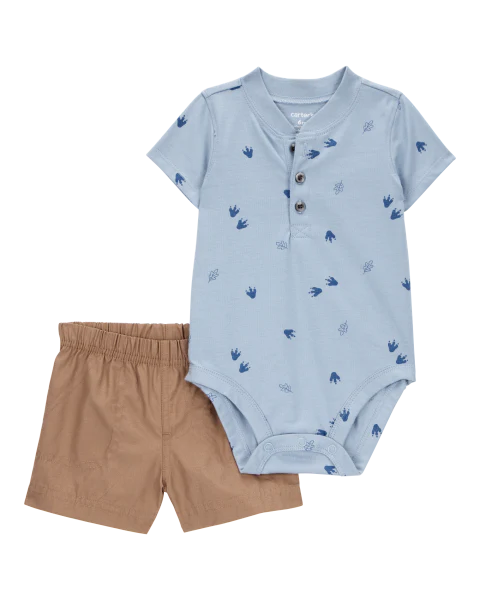CONJUNTO VERÃO 2 PEÇAS CARTER'S - PATINHAS DE DINO -  MENINO