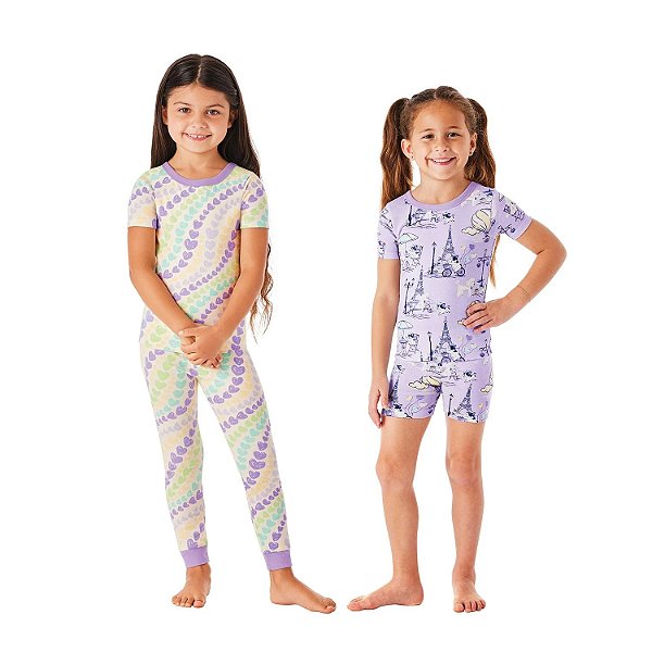 PIJAMA 4 PEÇAS MEMBER'S MARK - CORAÇÃO E VIAGENS - MENINA