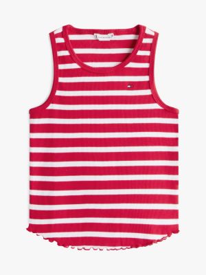 CAMISETA REGATA TOMMY HILFIGER - LISTRADINHA VERMELHA - MENINA