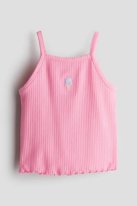 CAMISETA REGATA H&M KIDS - SORVETINHO ROSA - MENINA