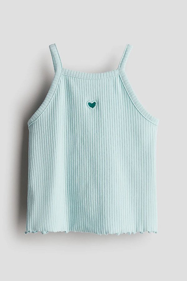 CAMISETA REGATA H&M KIDS - CORAÇÃO VERDE - MENINA