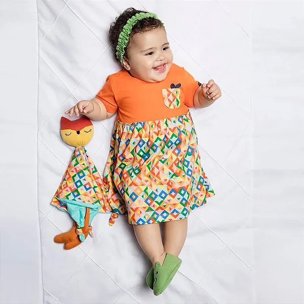 VESTIDO GREEN - BLOCOS LARANJA - MENINA