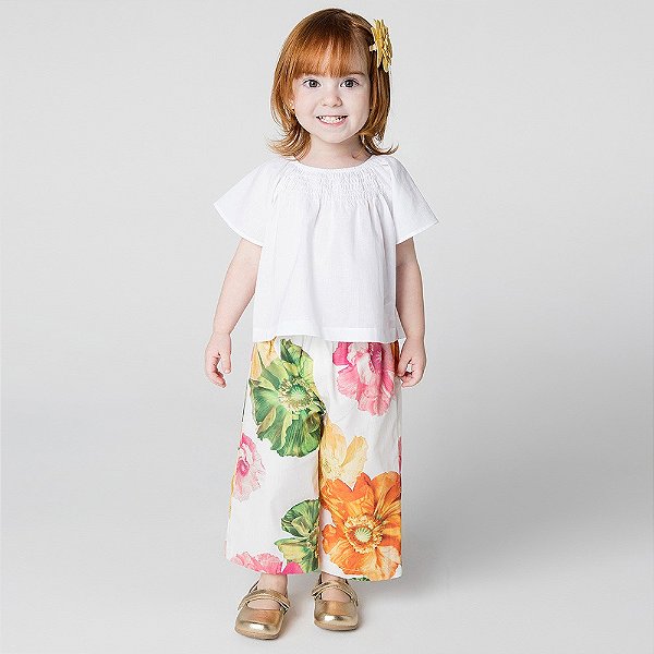 CONJUNTO VERÃO 2 PEÇAS GREEN KIDS - FLORAL - MENINA