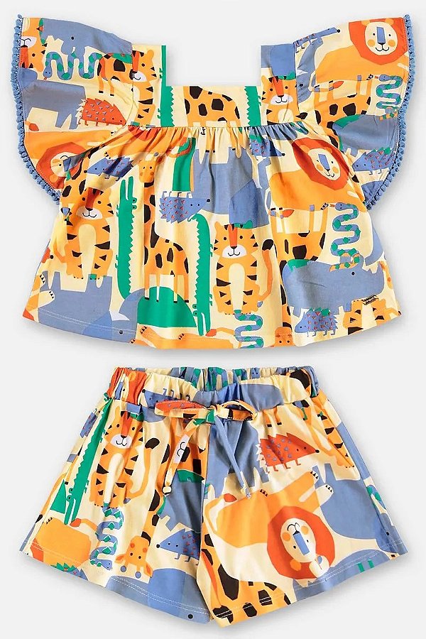 CONJUNTO VERÃO 2 PEÇAS UP BABY - ZOO - MENINA