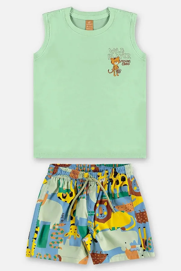 CONJUNTO VERÃO 2 PEÇAS UP BABY - WILD PLAYER - MENINO