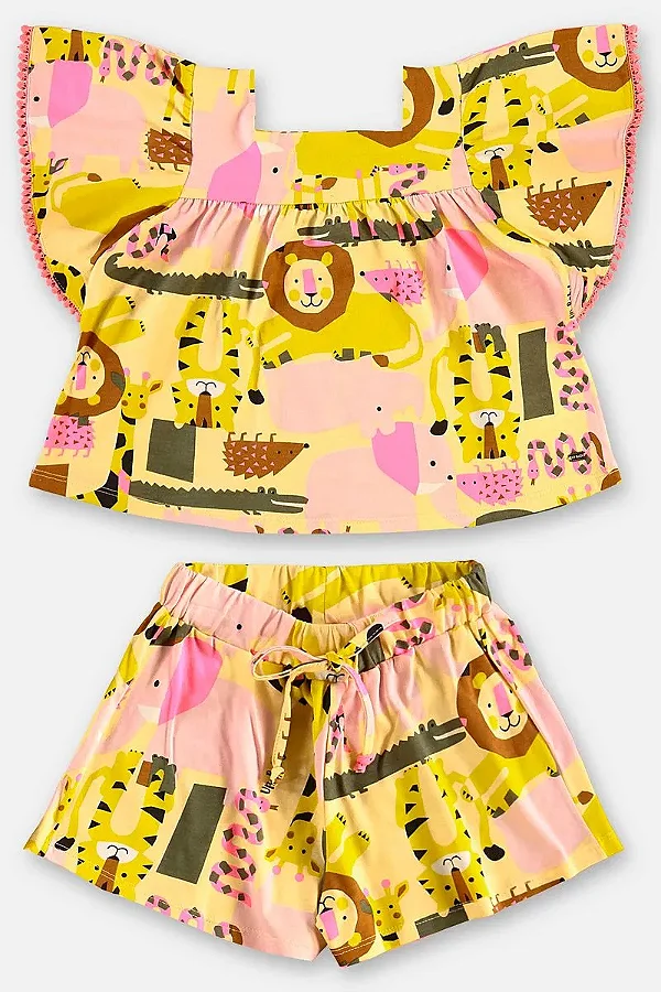 CONJUNTO VERÃO 2 PEÇAS UP BABY - ZOO - MENINA